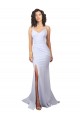 Sleeveless Spaghetti Straps Low Back Stretch Crepe Mermaid Beach Wedding Dress Brighton