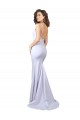 Sleeveless Spaghetti Straps Low Back Stretch Crepe Mermaid Beach Wedding Dress Brighton