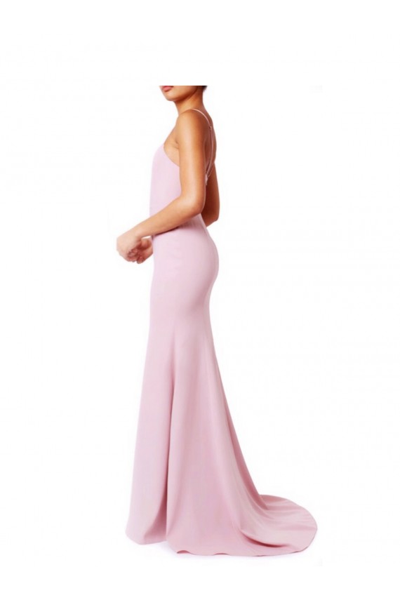 Sleeveless Spaghetti Straps Criss Cross Open Back Stretch Crepe Mermaid, Sheath Prom Dress / Bridesmaid Dress Brighton