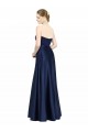 Sleeveless Sweetheart Low Back Stretch Satin A-Line Black Tie Evening Gown / Bridesmaid Dress Brighton