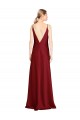 Sleeveless V-Neck V-Back Stretch Satin A-Line Black Tie Evening Gown / Prom Dress / Bridesmaid Dress Brighton