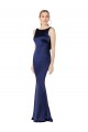 Sleeveless Dark Navy Halter Neck Low Back Stretch Satin Sheath Formal Evening Gown / Prom Dress / Bridesmaid Dress Brighton
