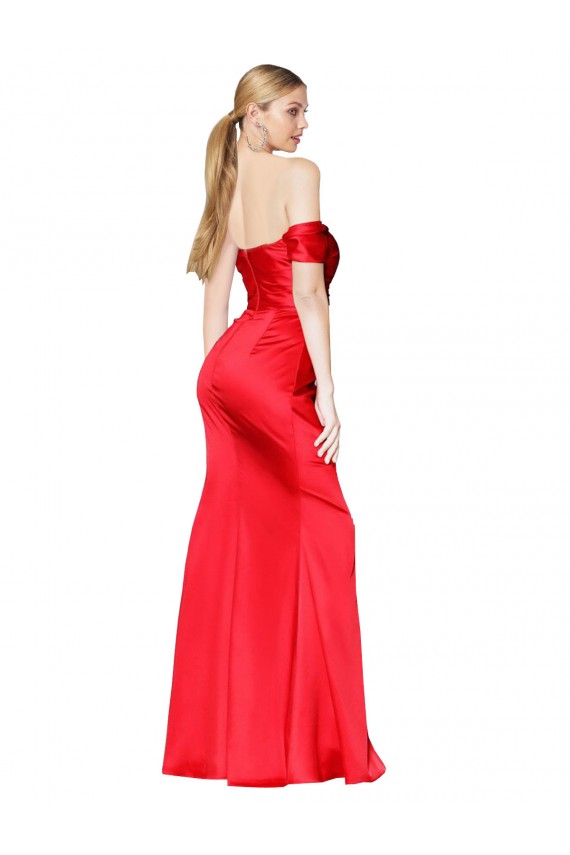 Sleeveless Off the Shoulder Stretch Satin Mermaid Formal Evening Gown / Prom Dress / Bridesmaid Dress Brighton