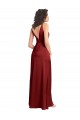 Sleeveless V-Neck V-Back Stretch Satin A-Line Formal Dress / Bridesmaid Dress Brighton