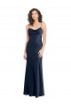 Sleeveless Cowl Neck Open Back Stretch Satin A-Line Black Tie Evening Gown / Prom Dress / Bridesmaid Dress Brighton