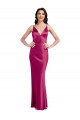 Sleeveless Spaghetti Straps Low Back Stretch Satin A-Line Formal Evening Dress / Bridesmaid Dress Brighton