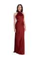 Sleeveless Halter Neck Backless Stretch Satin A-Line Black Tie Evening Gown / Prom Dress / Bridesmaid Dress Brighton