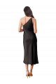 Sleeveless One Shoulder Stretch Satin Sheath Black Tie Evening Dress / Prom Dress / Bridesmaid Dress Brighton