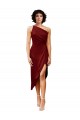 Sleeveless One Shoulder Stretch Satin Sheath Black Tie Evening Gown / Prom Dress / Bridesmaid Dress Brighton