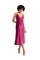 Sleeveless V-Neck Low Back Stretch Satin A-Line Formal Evening Gown / Prom Dress / Bridesmaid Dress Brighton