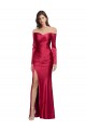 Long Sleeves Sweetheart Stretch Satin Sheath Formal Evening Gown / Prom Dress / Bridesmaid Dress Brighton