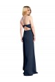 Sleeveless Halter Neck Criss Cross Open Back Stretch Satin A-Line Formal Evening Gown / Prom Dress / Bridesmaid Dress Brighton