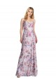 Sleeveless Cowl Neck Stretch Satin & Floral A-Line Formal Evening Gown / Bridesmaid Dress Brighton