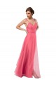 Sleeveless Watermelon Spaghetti Straps V-Back Tulle A-Line Bridesmaid Dress Brighton