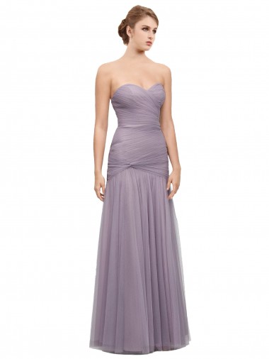 Sleeveless Heather Sweetheart Tulle Mermaid Bridesmaid Dress Brighton
