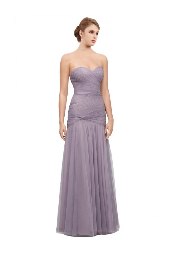 Sleeveless Heather Sweetheart Tulle Mermaid Bridesmaid Dress Brighton