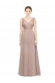 Sleeveless Blush V-Neck Tulle A-Line Bridesmaid Dress Brighton