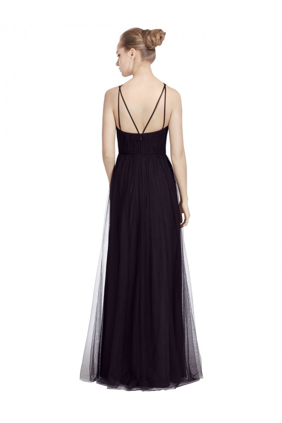 Sleeveless Spaghetti Straps Tulle A-Line Bridesmaid Gown Brighton