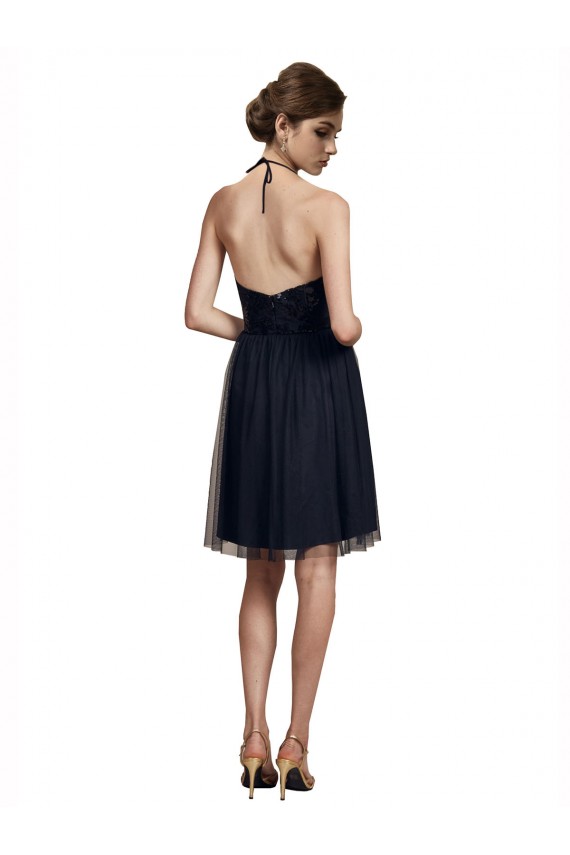 Sleeveless Halter Neck Tulle A-Line Bridesmaid Gown Brighton