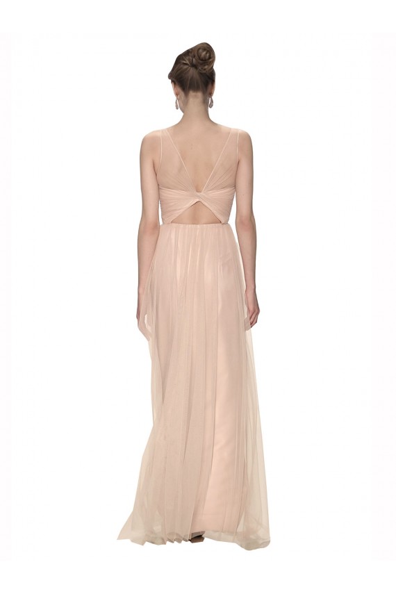 Sleeveless Illusion Neck Tulle Sheath Bridesmaid Dress Brighton