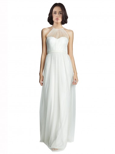 Sleeveless Halter Neck Tulle A-Line Bridesmaid Dress Brighton