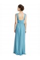Sleeveless Sky Blue Spaghetti Straps Tulle A-Line Bridesmaid Dress Brighton