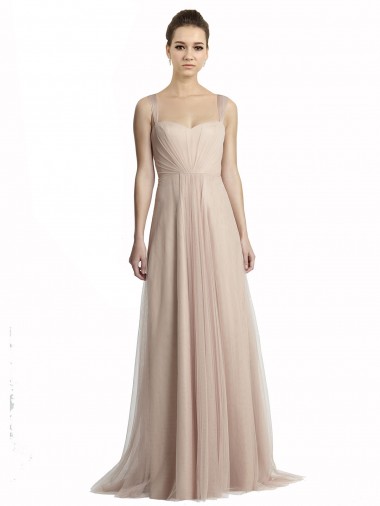 Sleeveless Square Neck Tulle A-Line Bridesmaid Evening Dress Brighton