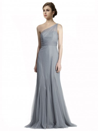 Sleeveless One Shoulder Tulle Mermaid Bridesmaid Dress Brighton