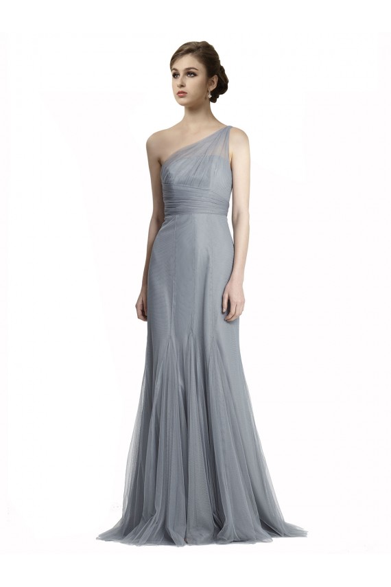 Sleeveless One Shoulder Tulle Mermaid Bridesmaid Dress Brighton
