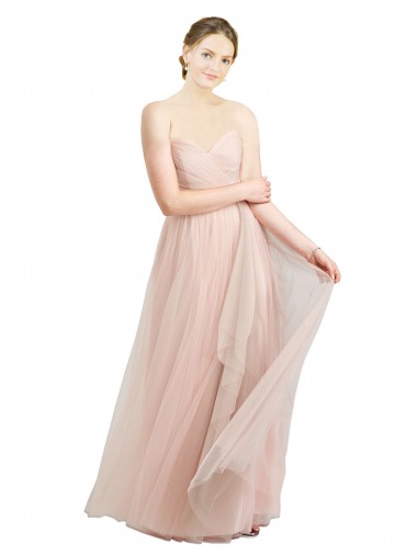 Sleeveless Pink Sweetheart Tulle A-Line Bridesmaid Dress / Evening Dress Brighton
