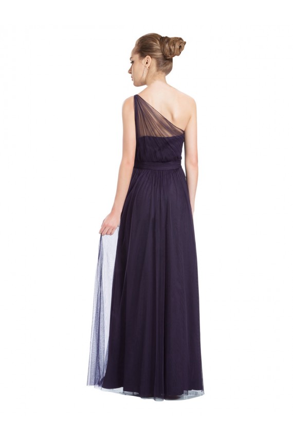 Sleeveless Black One Shoulder Tulle A-Line Bridesmaid Dress Brighton