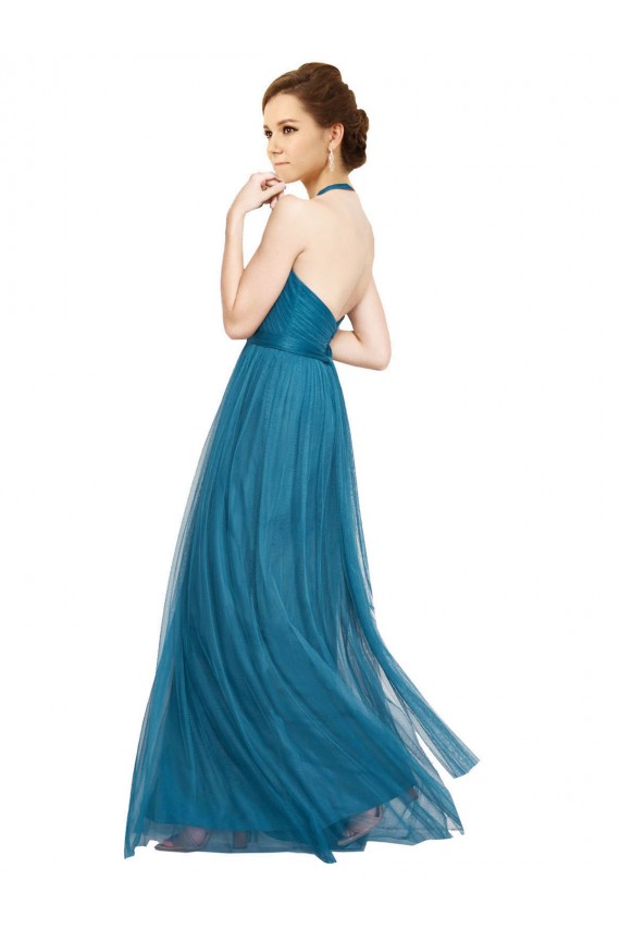 Sleeveless Halter Neck Open Back Tulle A-Line Bridesmaid Dress Brighton