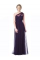 Sleeveless Plum One Shoulder Tulle A-Line Bridesmaid Dress Brighton