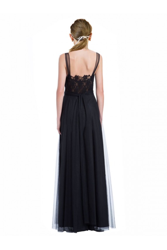 Sleeveless Bateau Neck Low Back Tulle & Lace A-Line Bridesmaid Dress Brighton