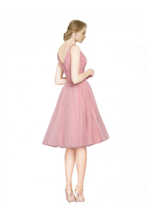 Sleeveless V-Neck Tulle A-Line Bridesmaid Gown Brighton