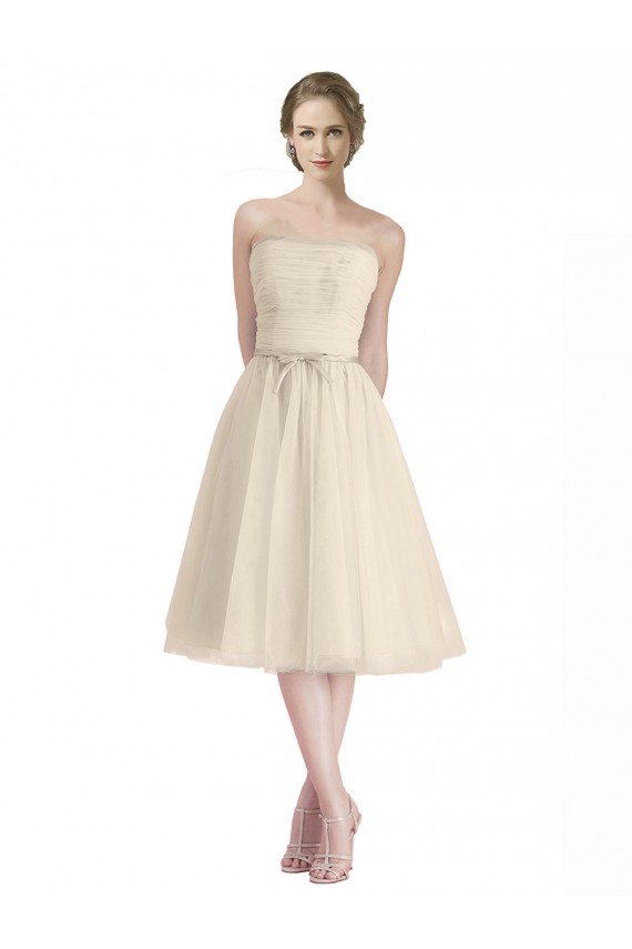 Sleeveless Strapless Tulle A-Line Bridesmaid Dress Brighton