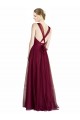Sleeveless V-Neck Criss Cross Open Back Tulle A-Line Bridesmaid Dress Brighton