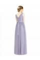 Sleeveless Lilac V-Neck V-Back Tulle A-Line Bridesmaid Dress Brighton