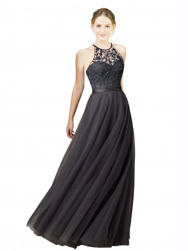 Sleeveless Sweetheart Criss Cross Back Tulle & Lace A-Line Bridesmaid Dress Brighton