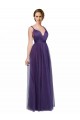 Sleeveless Purple Spaghetti Straps Open Back Tulle A-Line Bridesmaid Dress Brighton
