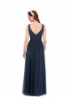 Sleeveless V-Neck Low Back Tulle Sheath Bridesmaid Dress Brighton