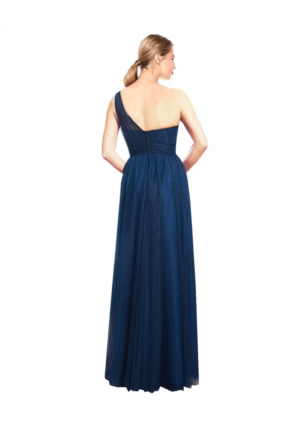 Sleeveless One Shoulder Tulle A-Line Bridesmaid Dress / Evening Dress Brighton