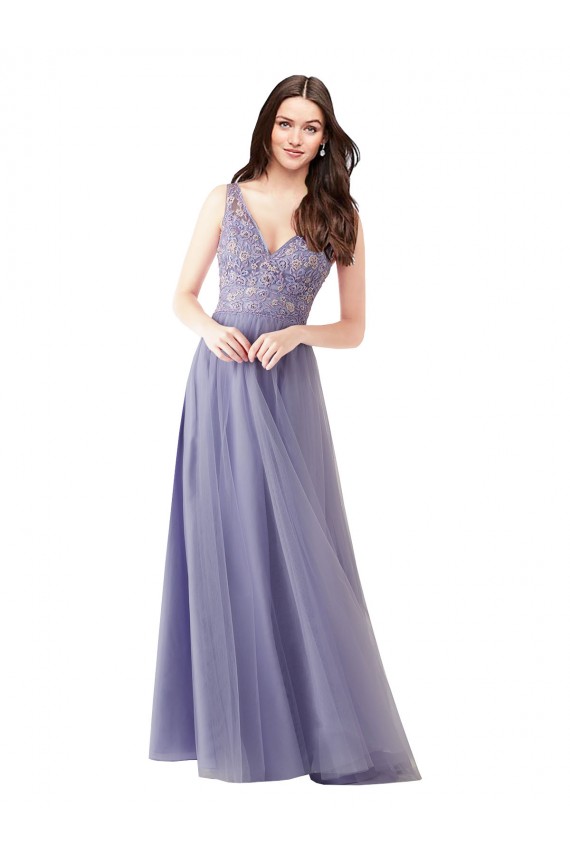 Sleeveless Sweetheart V-Back Tulle & Lace A-Line Formal Dress / Bridesmaid Dress Brighton