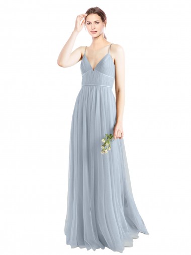 Sleeveless Spaghetti Straps Open Back Tulle A-Line Evening Dress / Bridesmaid Dress Brighton