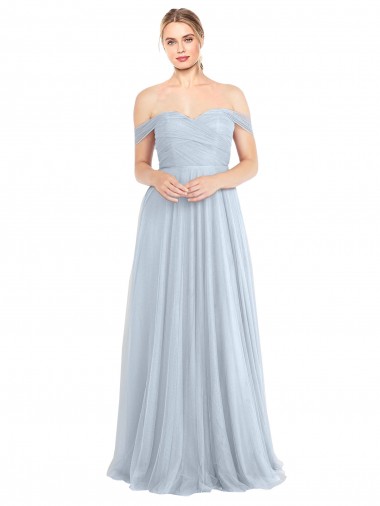 Sleeveless Off the Shoulder Tulle A-Line Evening Dress / Bridesmaid Dress Brighton