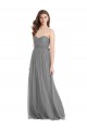 Sleeveless Slate Grey Sweetheart Tulle A-Line Bridesmaid Gown Brighton