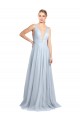 Sleeveless Light Sky Blue Spaghetti Straps V-Back Tulle A-Line Bridesmaid Dress Brighton