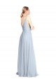 Sleeveless Light Sky Blue Spaghetti Straps V-Back Tulle A-Line Bridesmaid Dress Brighton