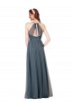 Sleeveless Spaghetti Straps Keyhole Back Tulle A-Line Bridesmaid Dress Brighton