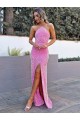 Sleeveless Halter Neck Velvet Sequin Sheath Prom Dress Brighton